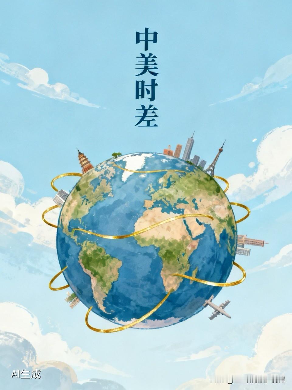 特朗普今天晚上要到达中国，按照中美的时差，他现在也就是说北京时间8点就得上飞机，