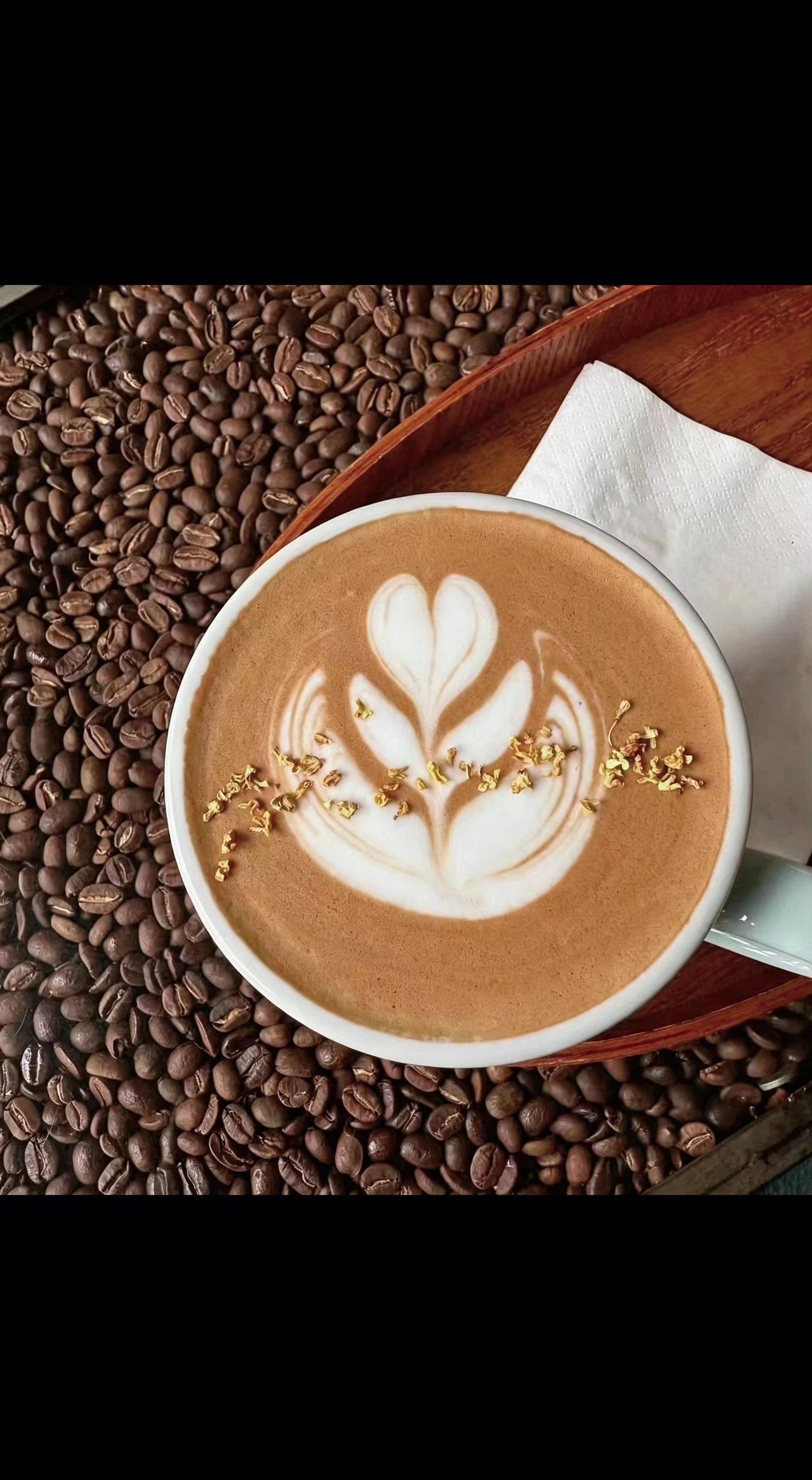 ☕奶泡在心尖跳舞，金箔碎成阳光的碎屑✨。咖啡是成年人的童话，一口沦陷，日日想念?