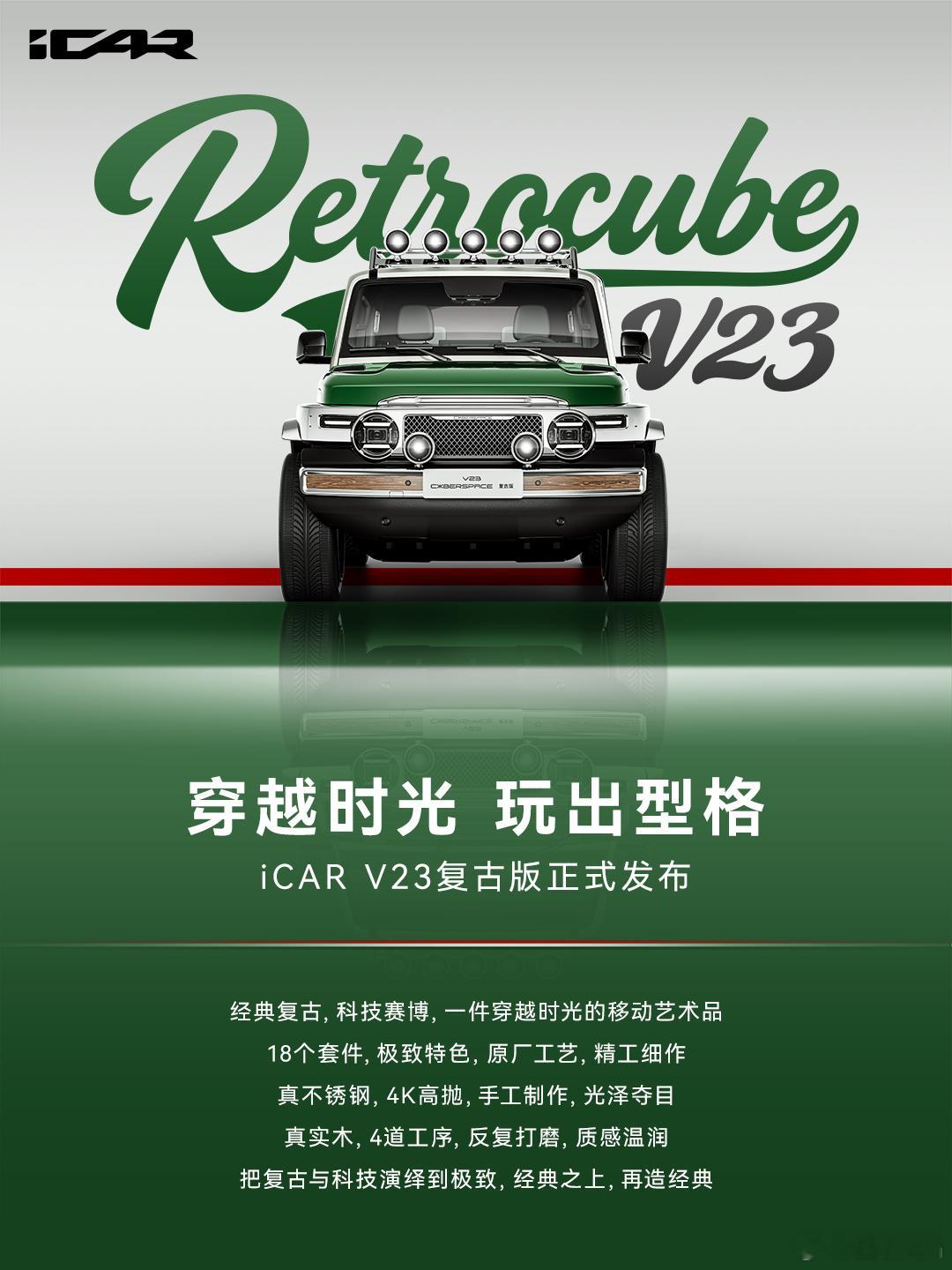再看一下iCAR V23复古版套件的一些细节。这个价格，你觉得贵吗？ V23拿捏