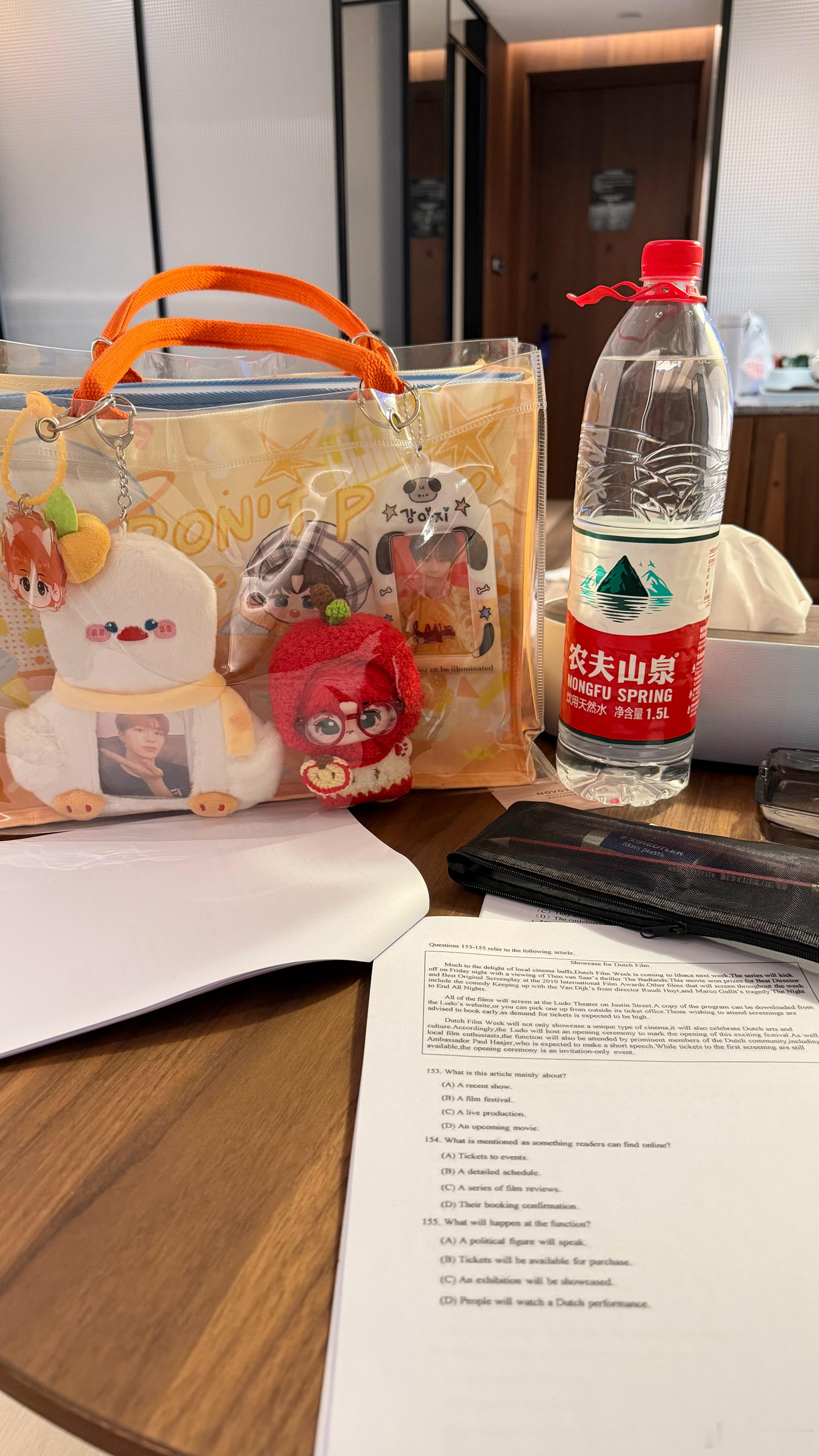 明天要考试了好紧张！！！希望我能如愿600➕ 