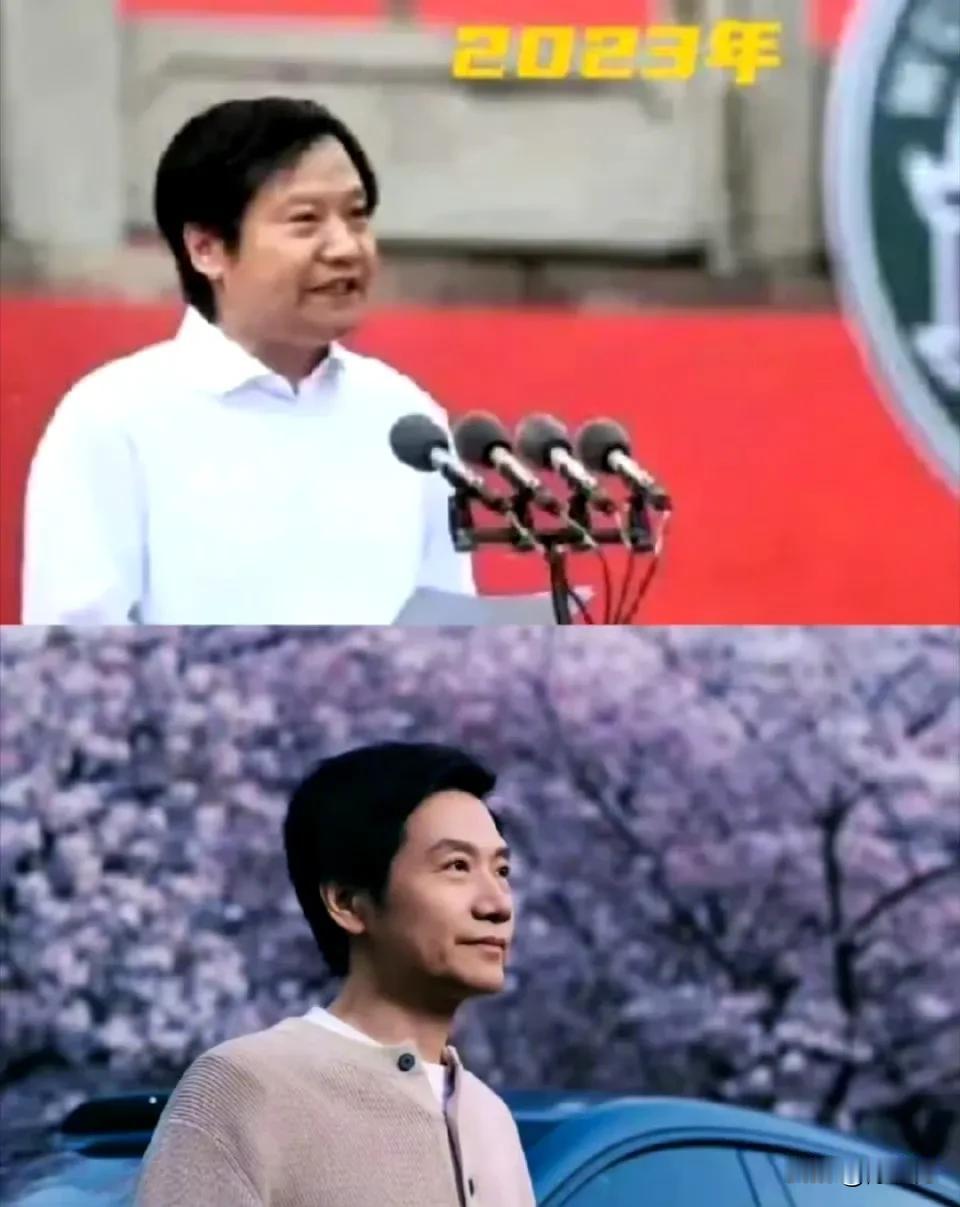 我一直认为雷军是个很有表演很有张力的企业家，你看看～ 23年武大校庆上的雷军和2