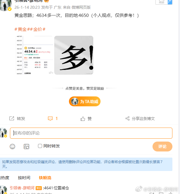 给到的黄金4634多，在抵达4641后快速回落，好在我们及时作出调整虽然现在触及