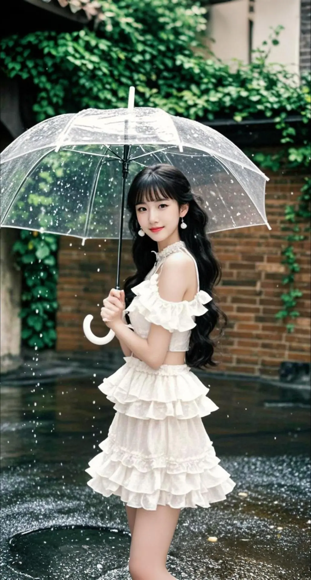 AI扩图 AI雨巷佳人