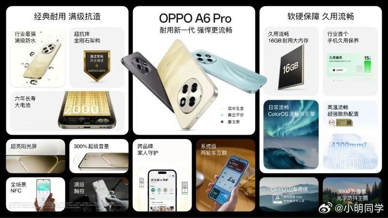 OPPO A6 Pro价格来了，8GB+256GB：售价1799元；12GB+2