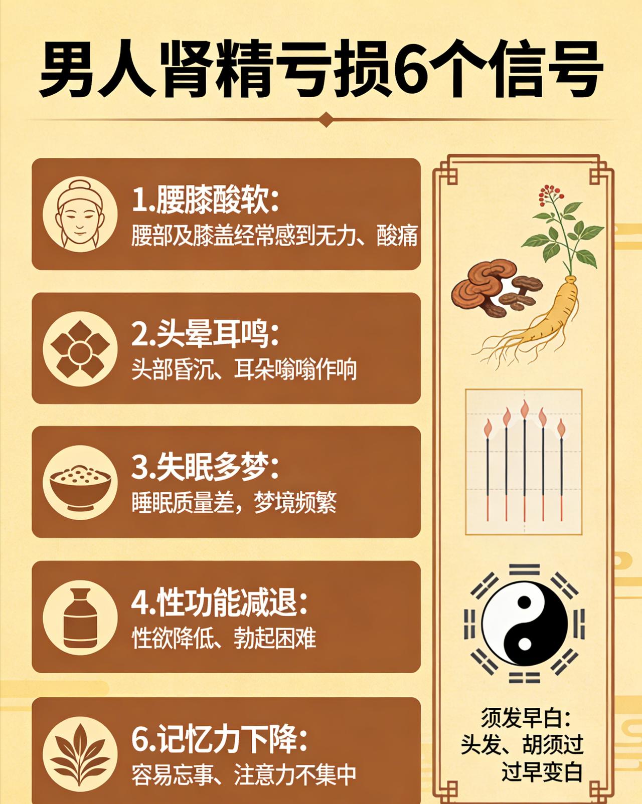 男性肾精亏虚的 6 个信号，对照自查