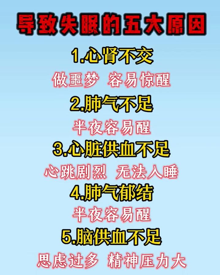诱发失眠的五大常见原因，对照自查一下