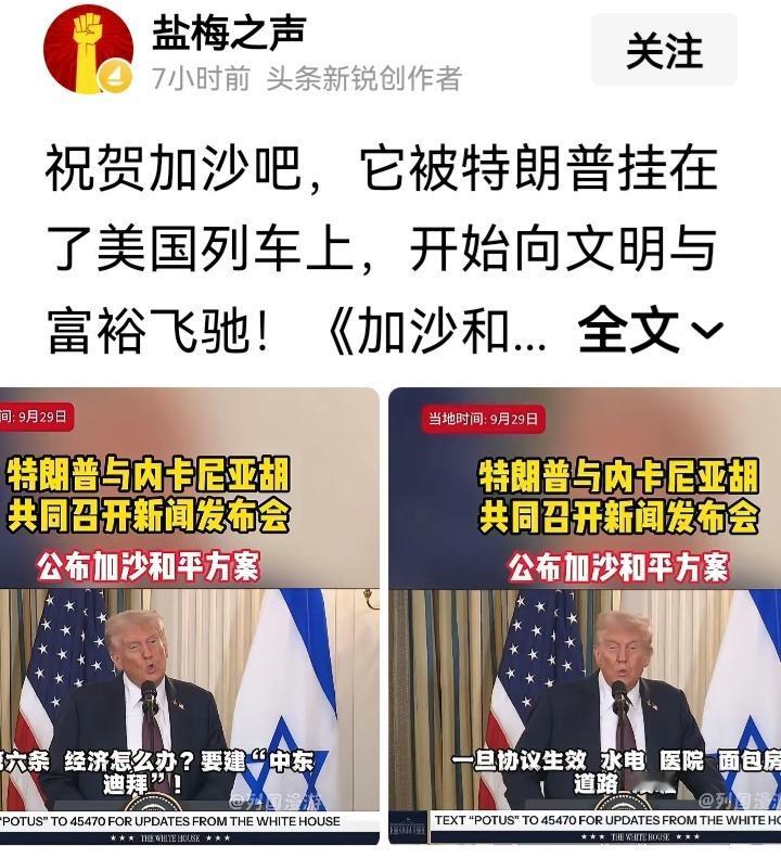 说不定，特朗普还真有本事让加沙实现和平。如成功的话，诺贝尔奖将实至名归。
