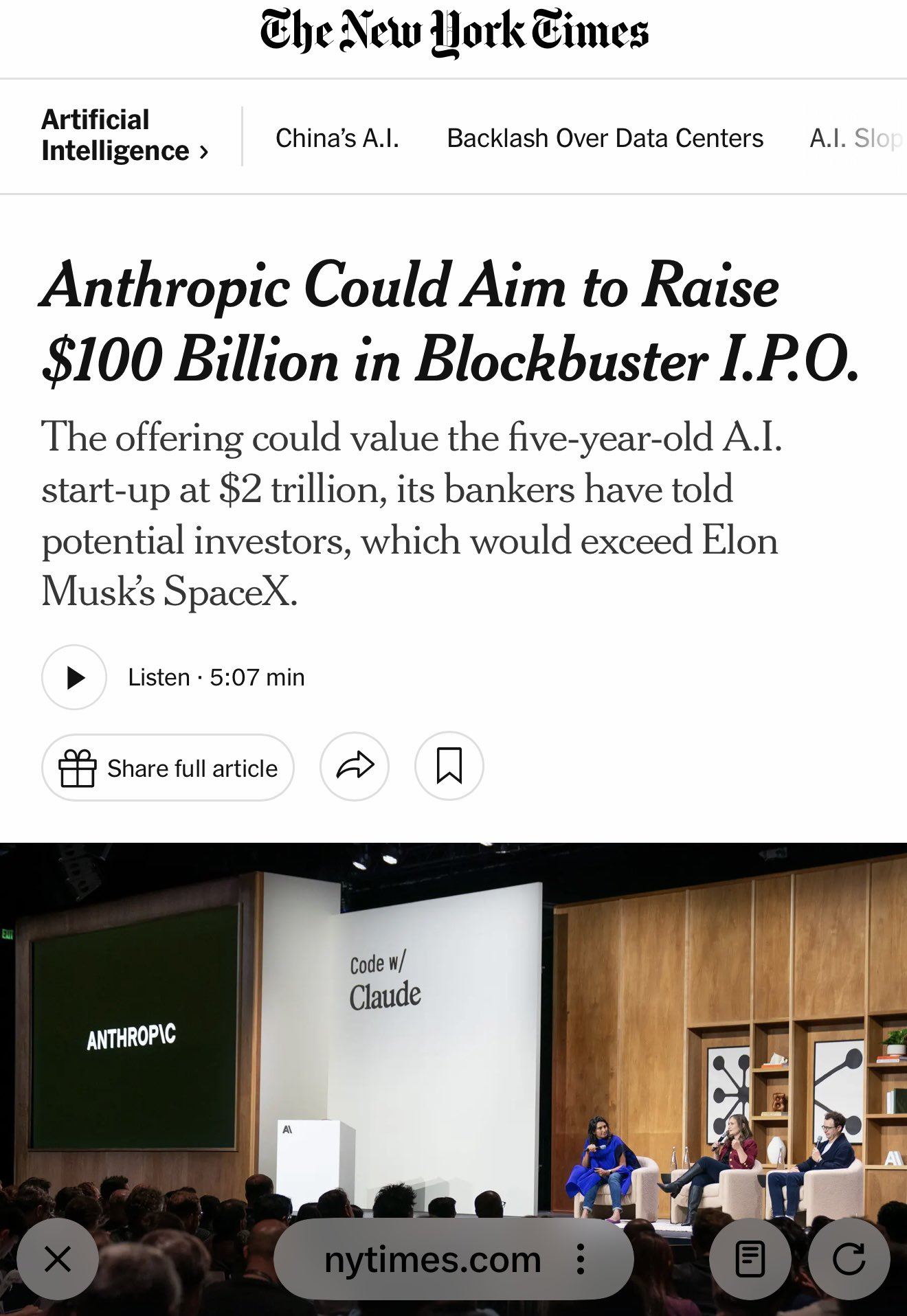 Authropic的IPO要募集1000亿美金，又要 创造历史了————————