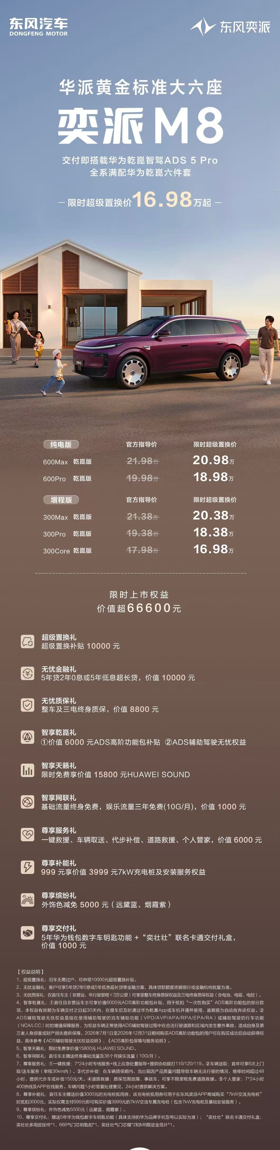 17.98万起！今晚，东风奕派M8正式上市，限时权益价16.58万元起。作为“非