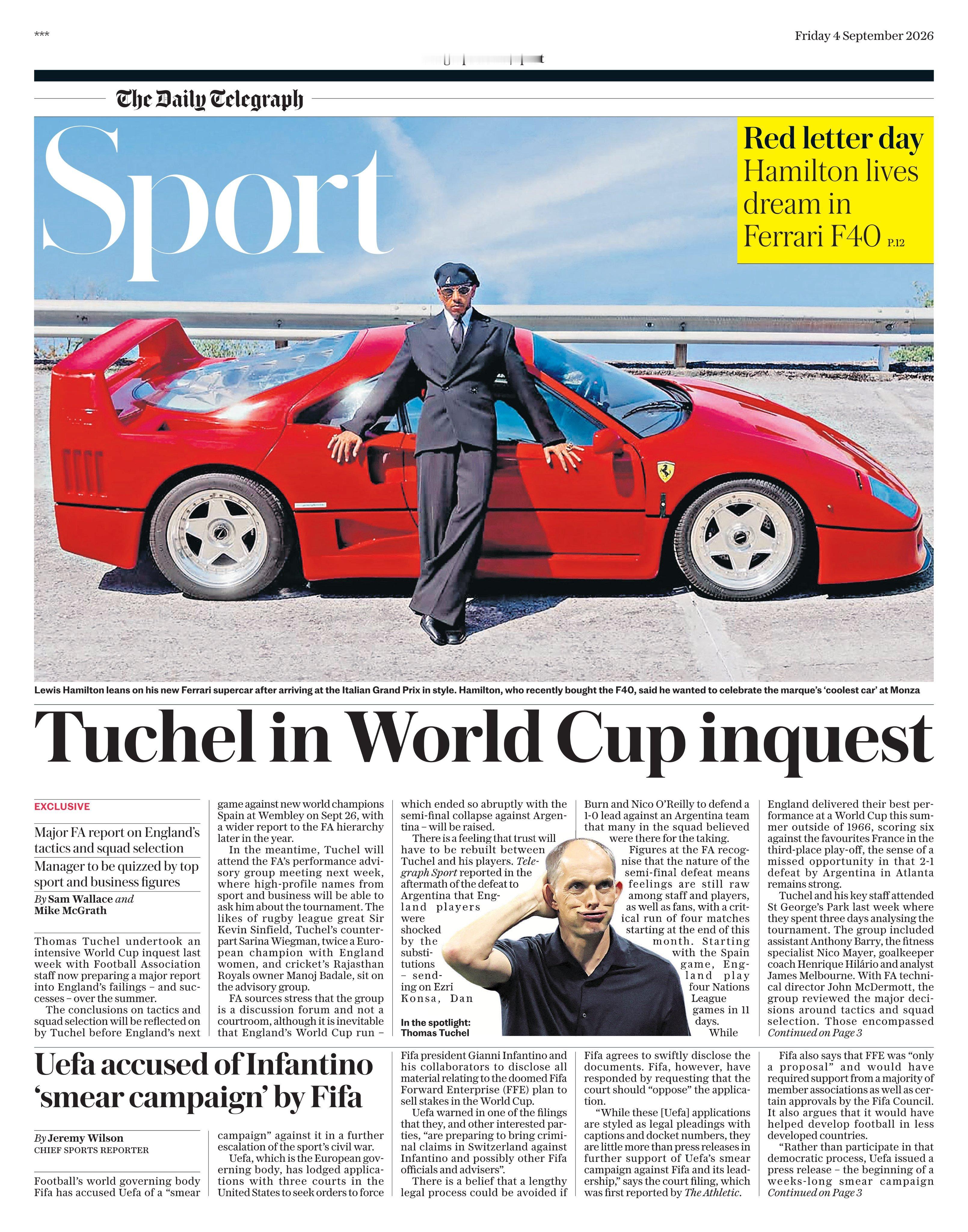 电讯报独家披露，英足总正在针对英格兰队在刚刚过去的2026年世界杯上的表现展开全