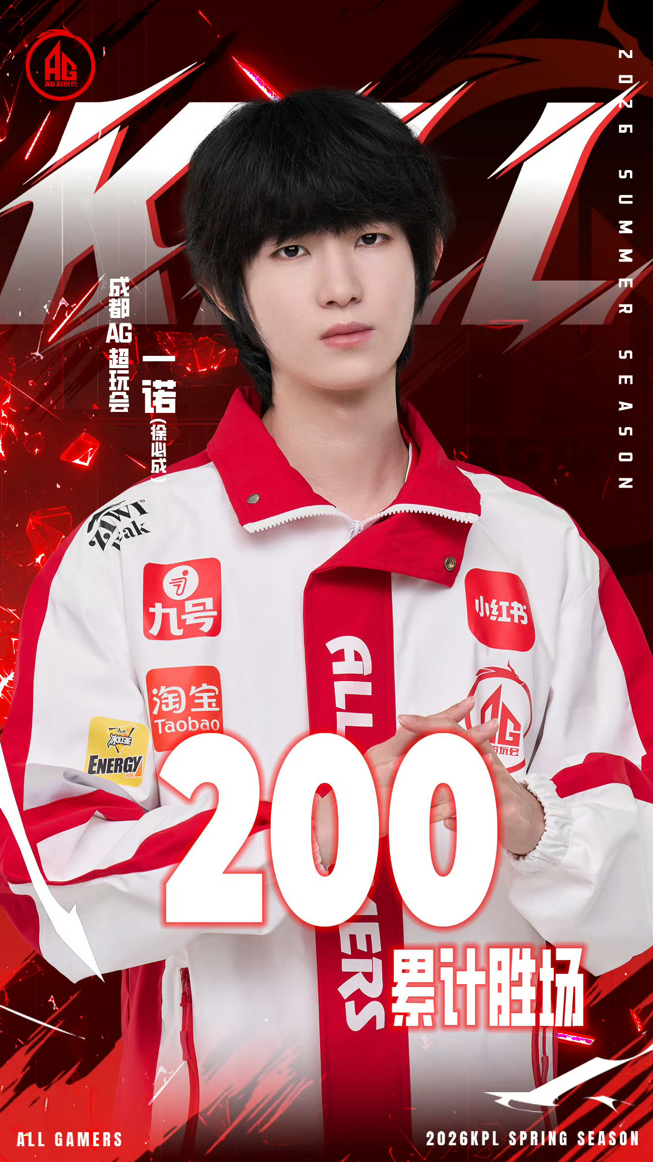 一诺达成联赛200胜场恭喜一诺达成KPL赛场累计胜场「200」里程碑！ 
