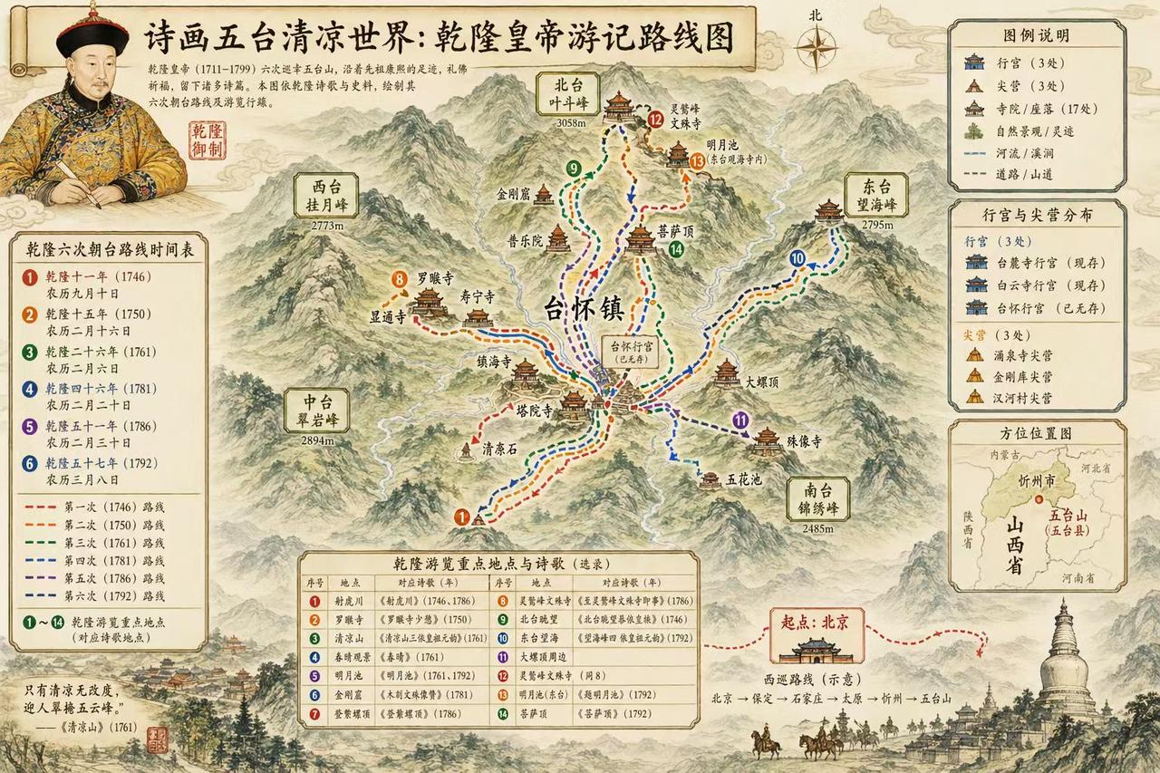 AI重现:   诗画五台清凉世界， 乾隆皇帝游记
