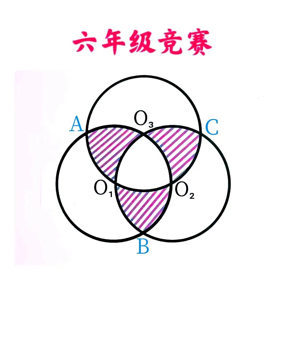 “会的瞪眼口算，不会的干瞪眼！”这是一道小学六年级数学竞赛题：

如图一，三个半