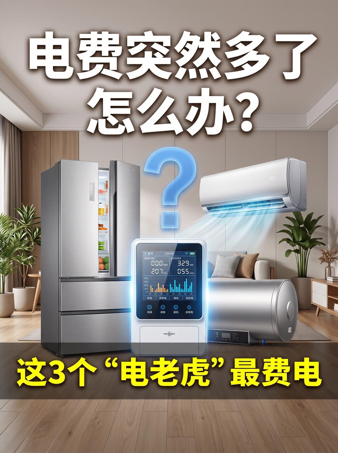 电费突然多了？这3个“电老虎”最费电
电费突然高？检查空调（26-27℃最省），