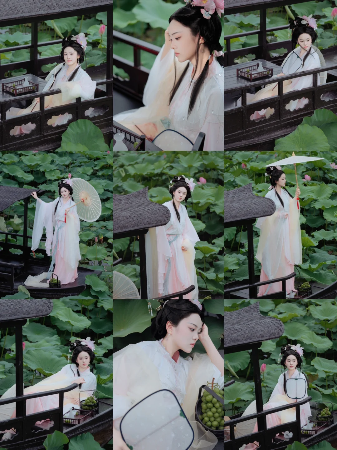 扬州荷花汉服拍照/拍照姿势/荷花位置分享