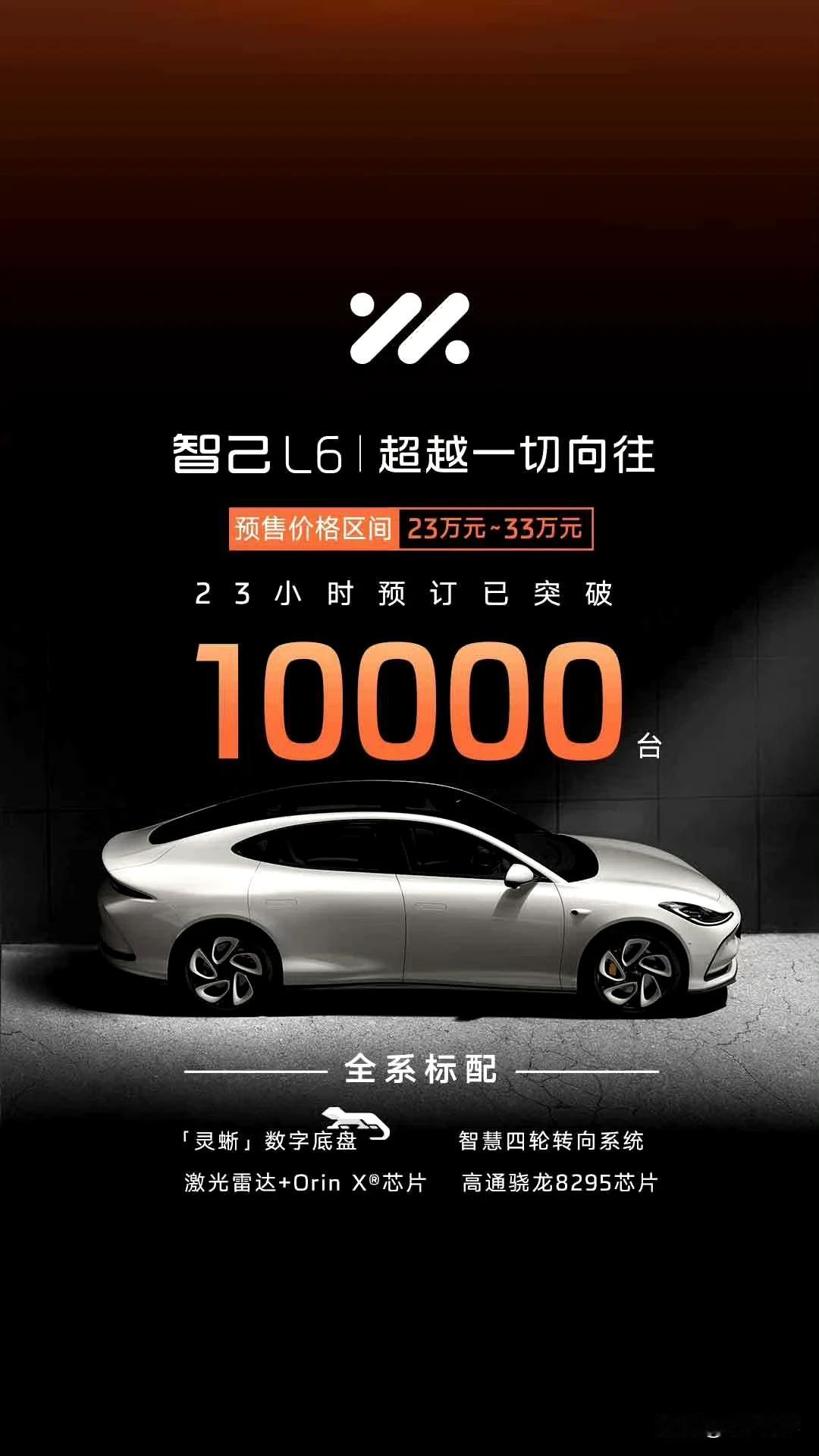 23小时预订突破10000台，智己L6你真是好样的。
看来你智己汽车手下的员工又
