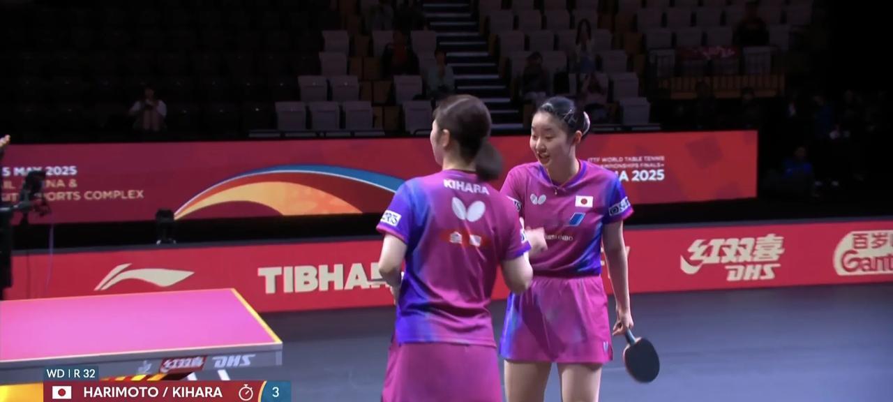 张本美和/木原美悠晋级女双16强！多哈世乒赛 女双第二轮，日本组合张本美和/木原