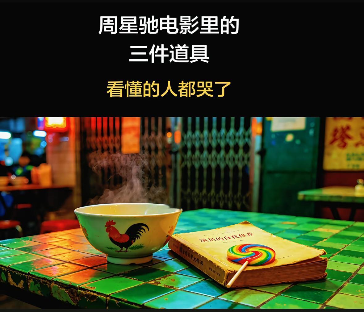 周星驰电影里的 ＂三件道具 "，看懂的人都哭了！
1.有人说一只碗，一本书，一根