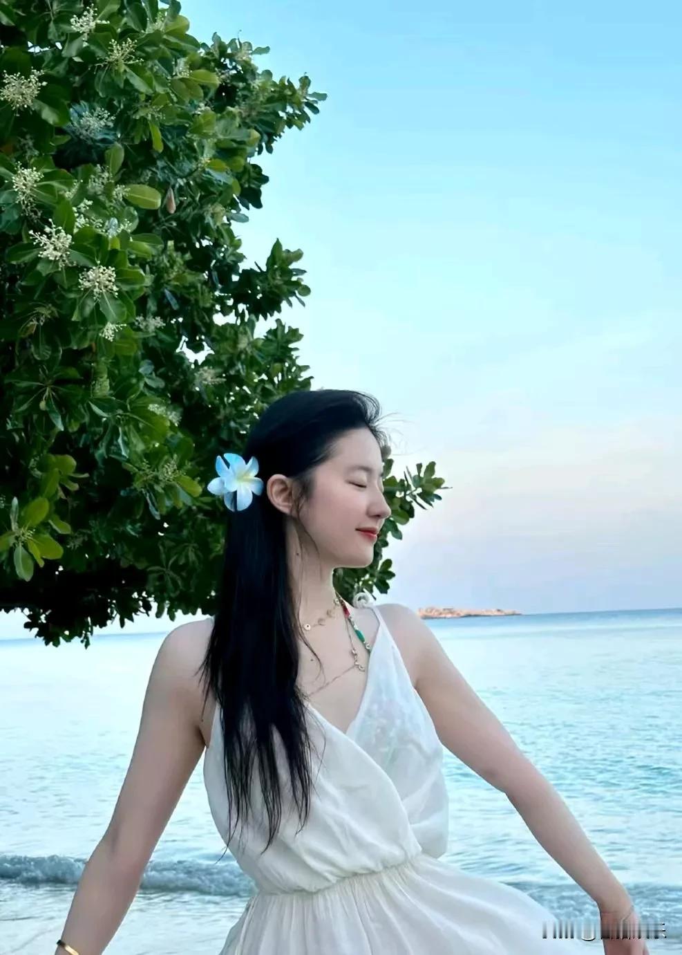 刘亦菲的美宛如千年古画中走出来的仙子，一颦一笑间皆是遗世独立的空灵韵味，令人心醉