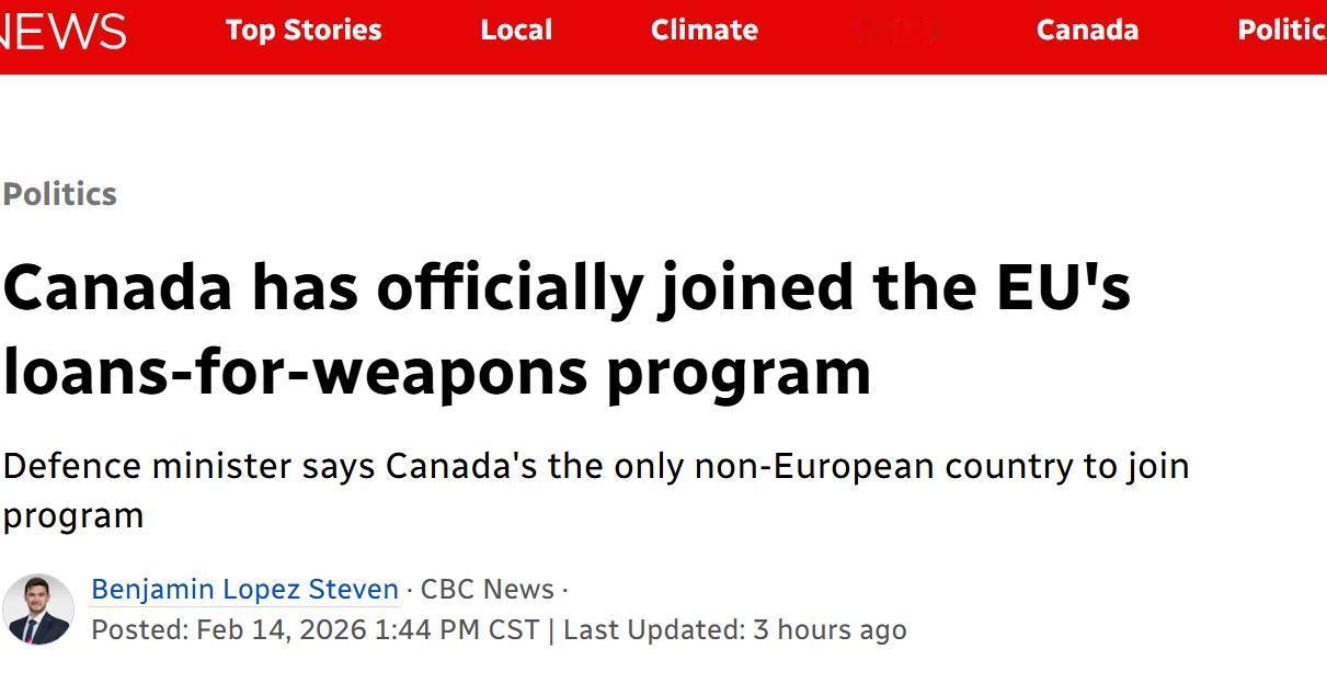 弃美从欧？：加拿大正式加入“欧洲安全行动”（SAFE）计划
在加拿大总理马克·卡