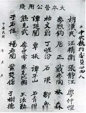 1924年中国国民党“一大”当选的24位中执委，以及17位候补执委名单，这41人