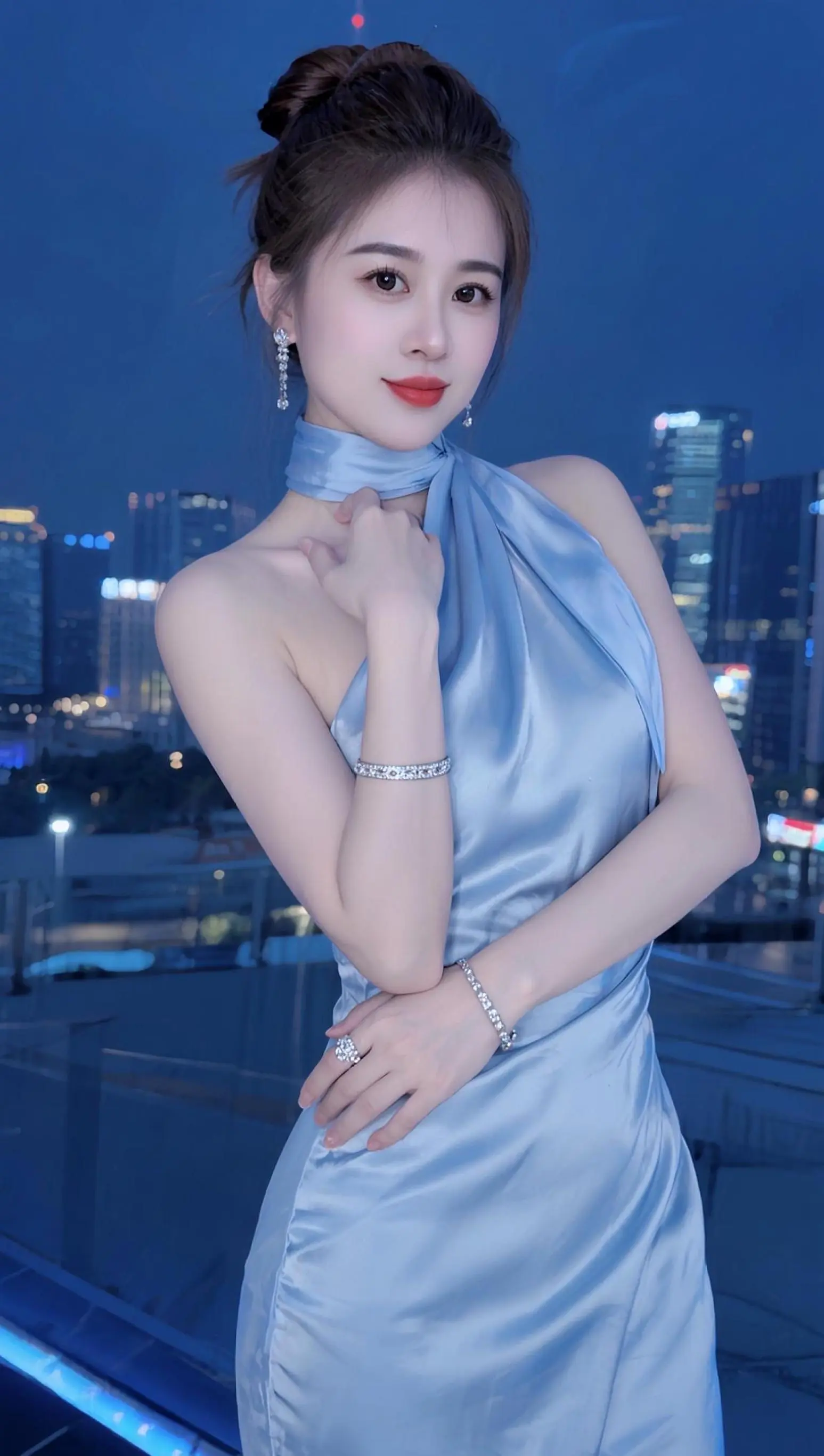 AI蓝裙时尚写真 ai创作