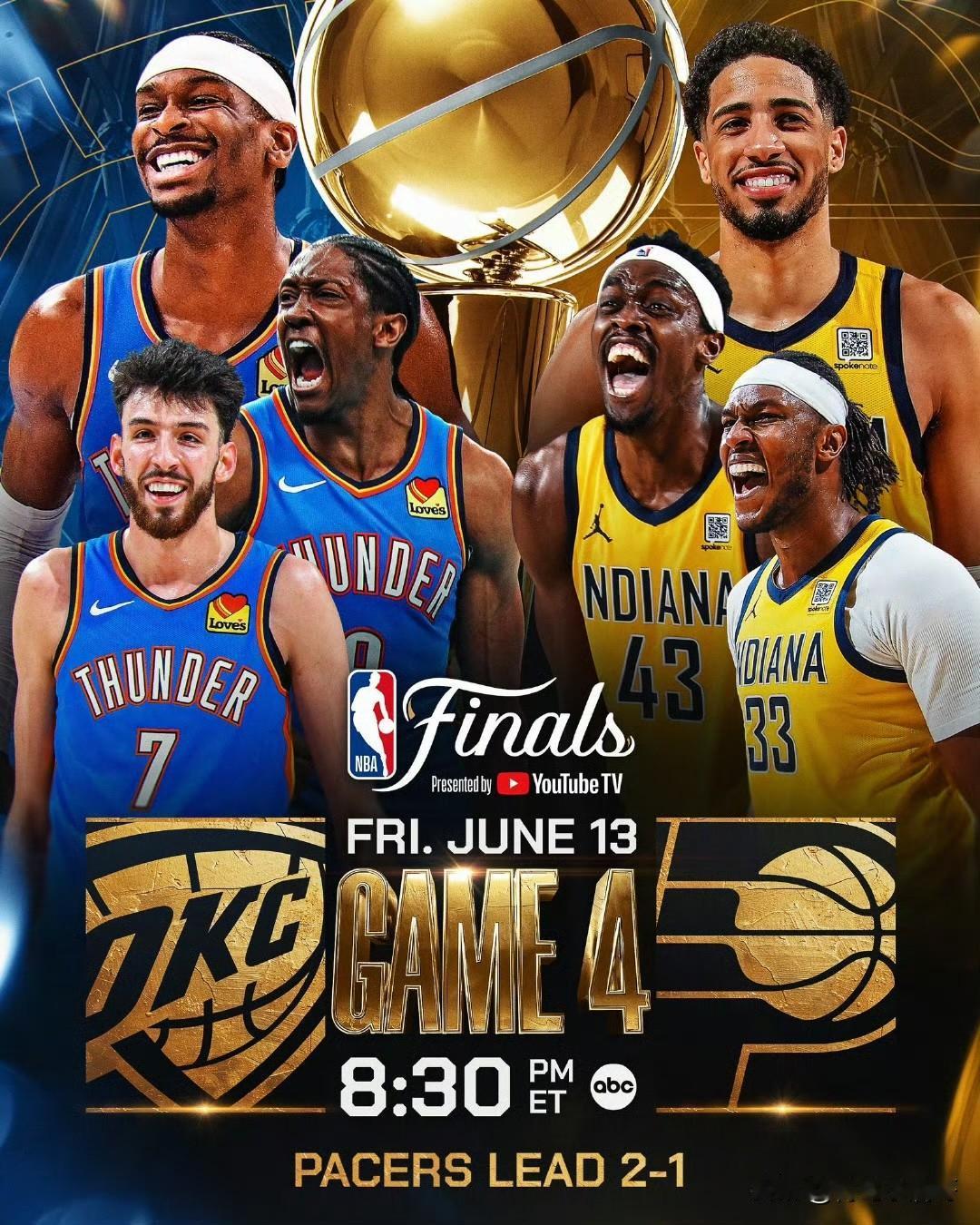 NBA总决赛G4预测！！！雷霆2-2扳平还是步行者3-1拿赛点！

北京时间6月