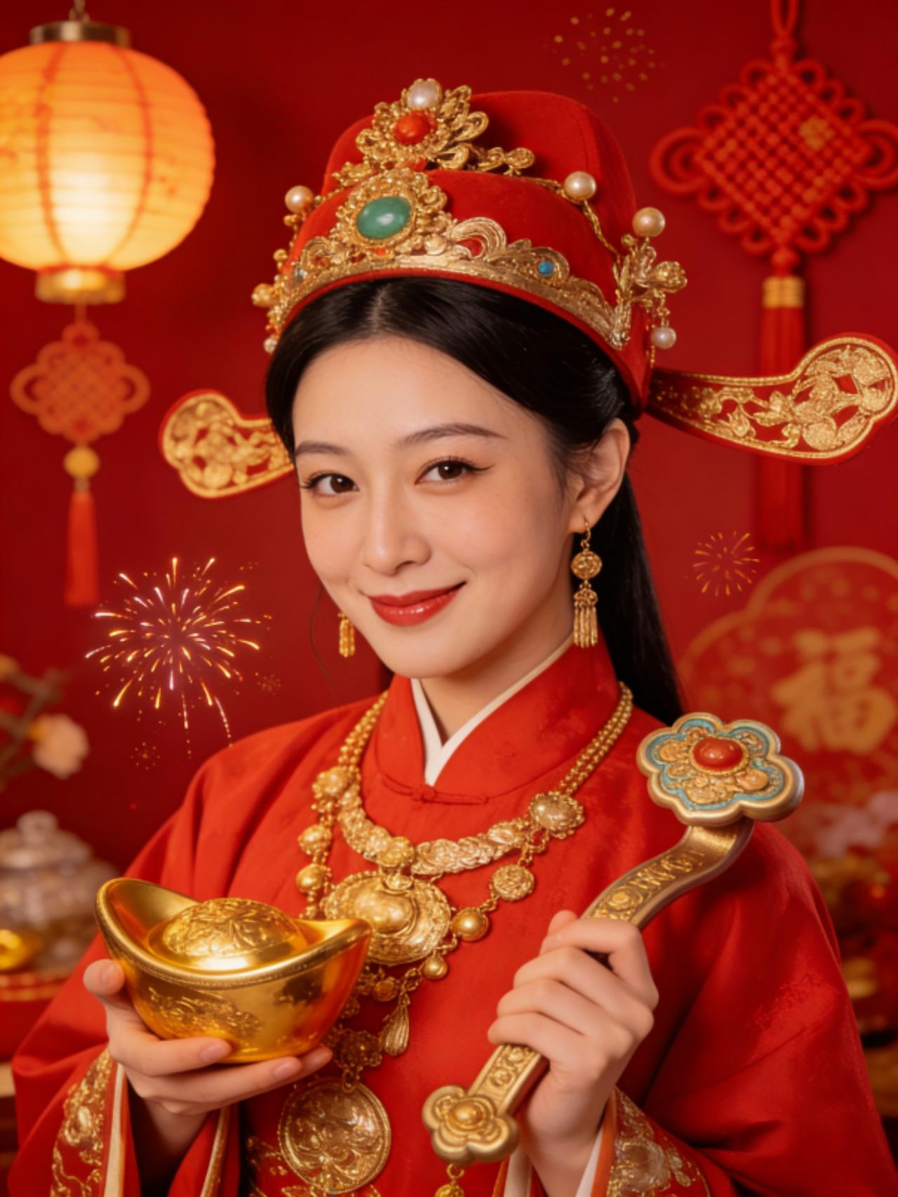 美出圈！杨雪cos财神惊艳全网，端庄喜庆颜值抗打，网友：最美财神驾到
 
正月初