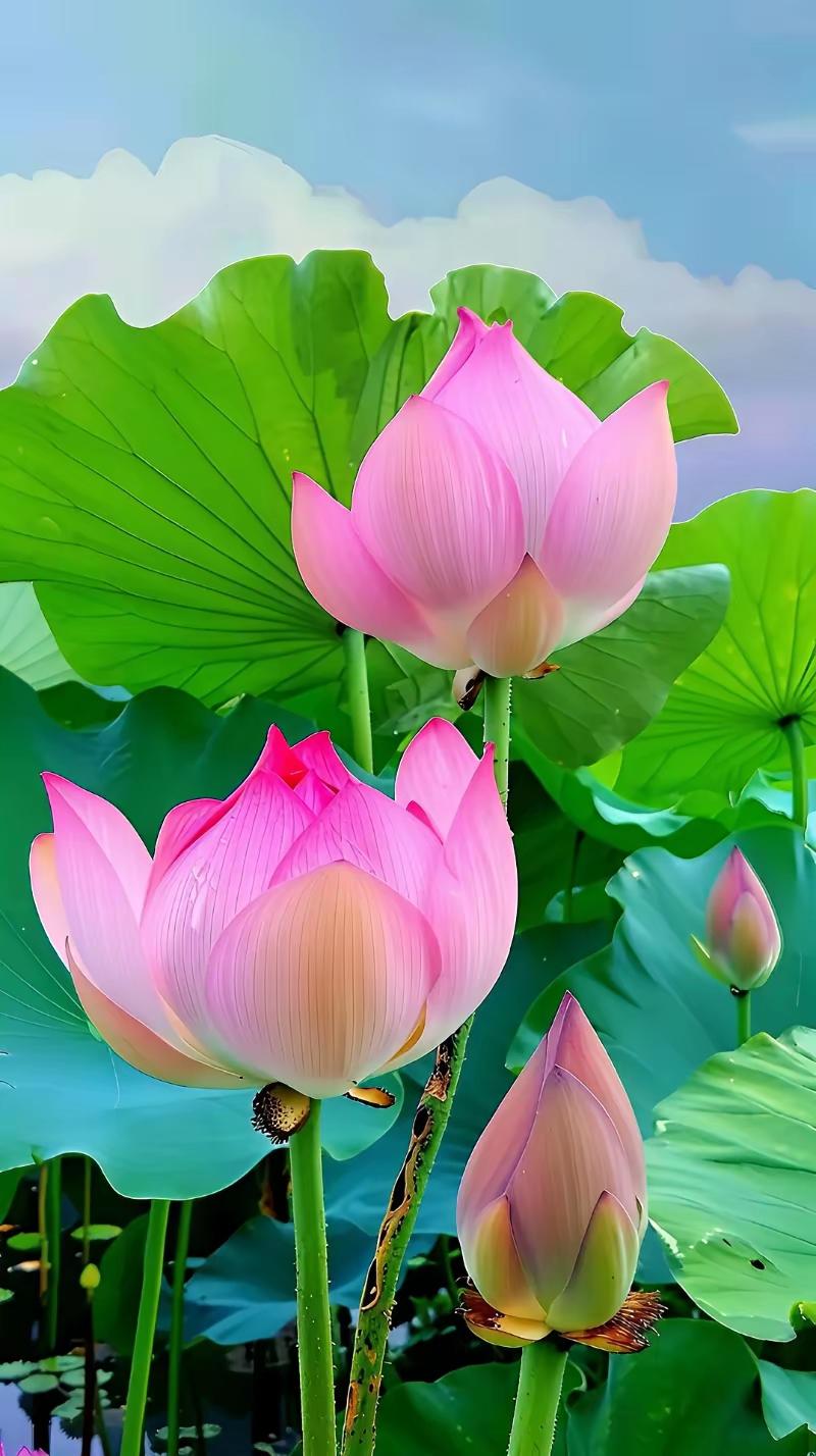 夏天荷花满塘艳