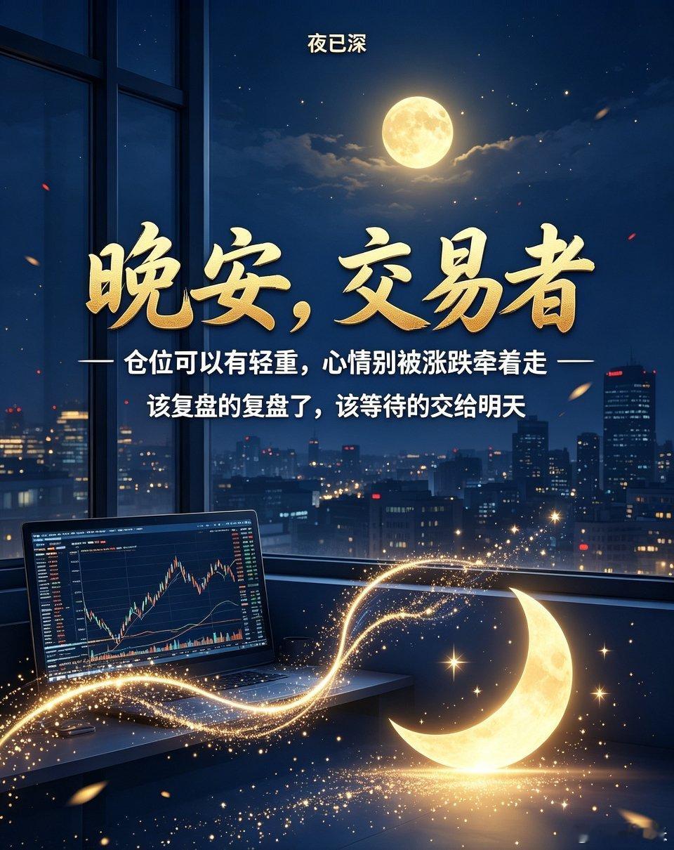夜已深，各位粉丝朋友，养精蓄锐，明天再战股市江湖…晚安 