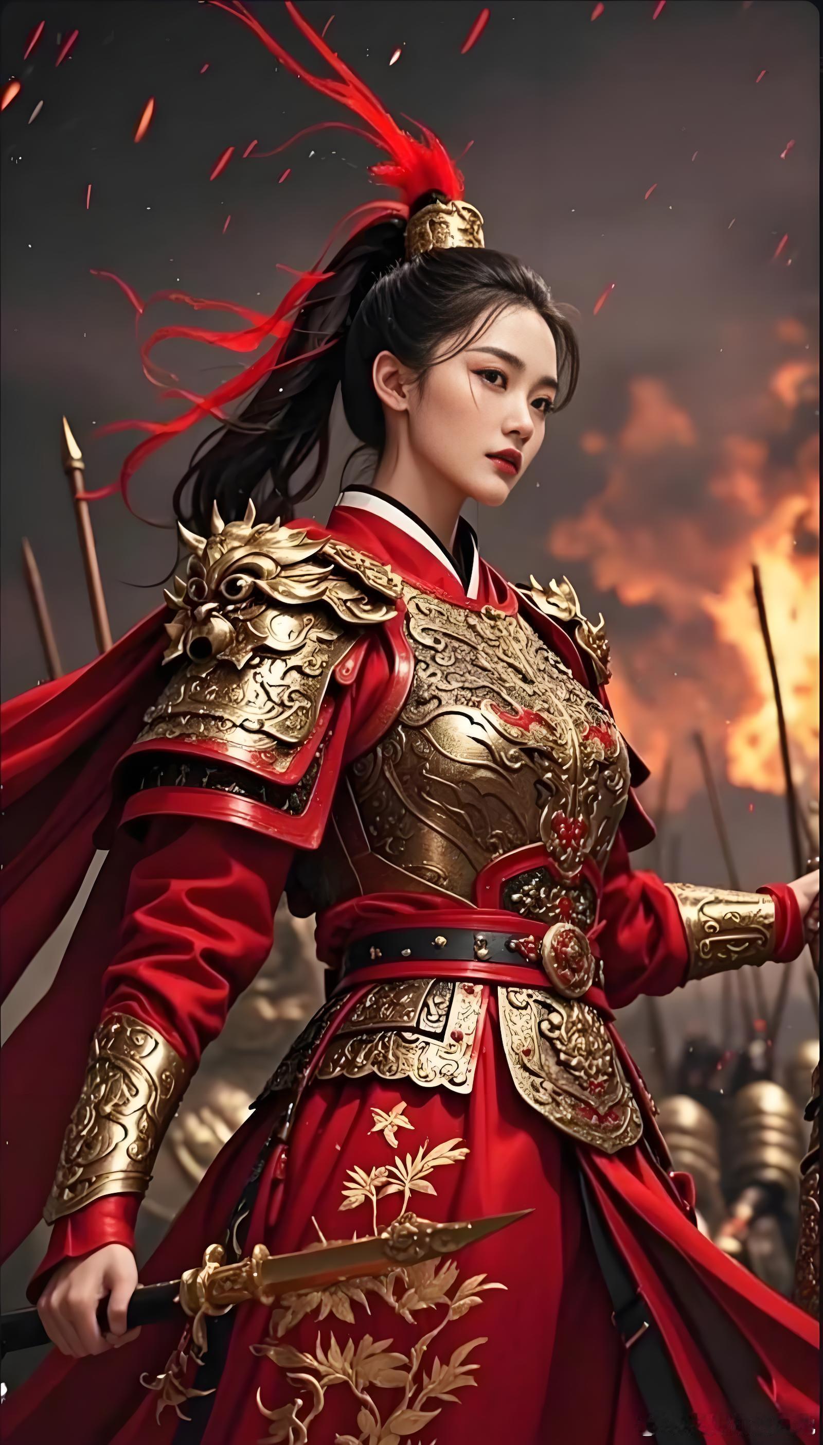 历史 杨文广见辽国女将萧云娘杀了他妻子一家父女三人，怒目切齿，挺枪直取萧云娘。萧