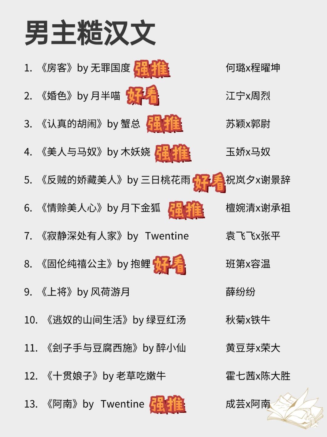 26本糙汉文合集！荷尔蒙爆棚，又帅又撩