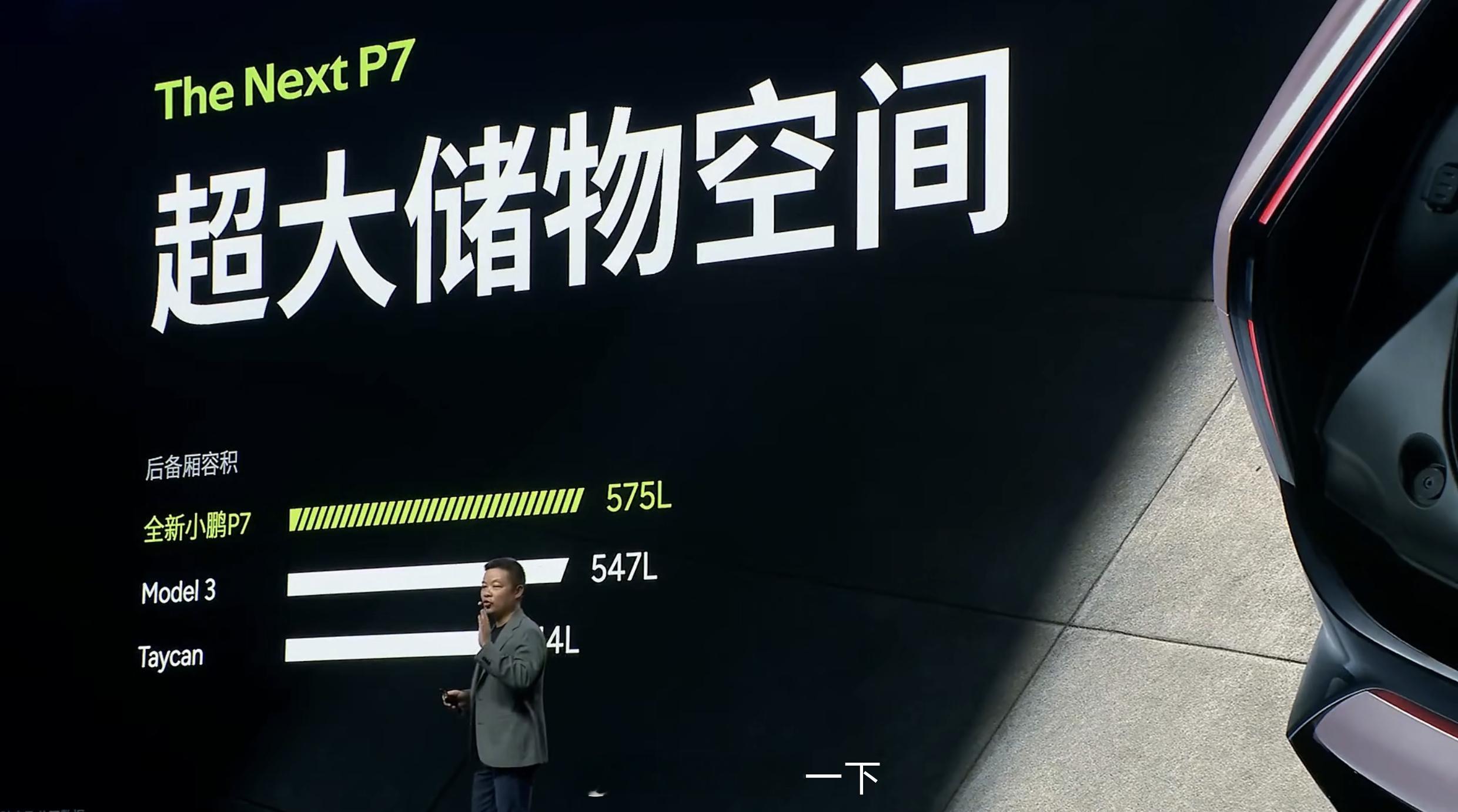 全新小鹏p7太高级了 这个后备箱空间也是非常大了 ​​​
