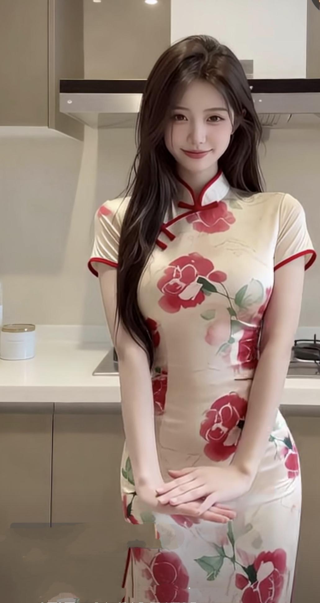 ， 分享你们的美照 蛮好看的小姐姐 晒出你相册里的美照 这位女同学穿着漂亮的旗袍