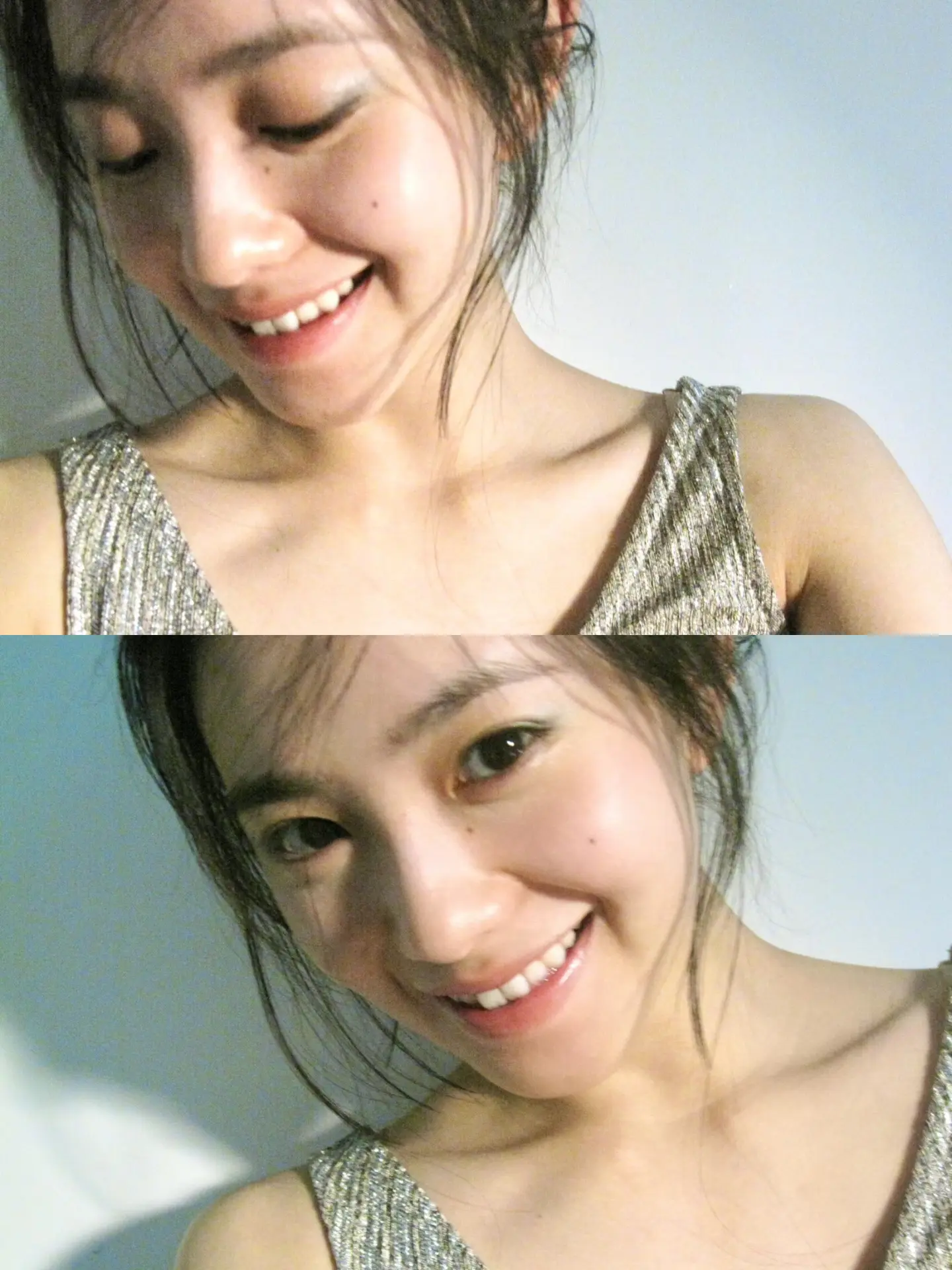 关于浩存小姐的两张相片。那时她正看着怀里抱的猫。 我偷偷给她照相片，内...