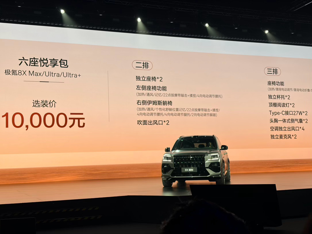 极氪8X 可以加一万选六座极氪8X新公路之王