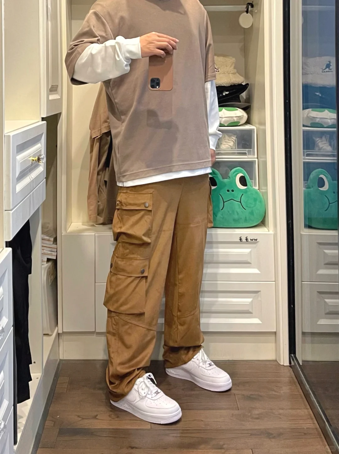 咖啡色系｜工装裤穿搭