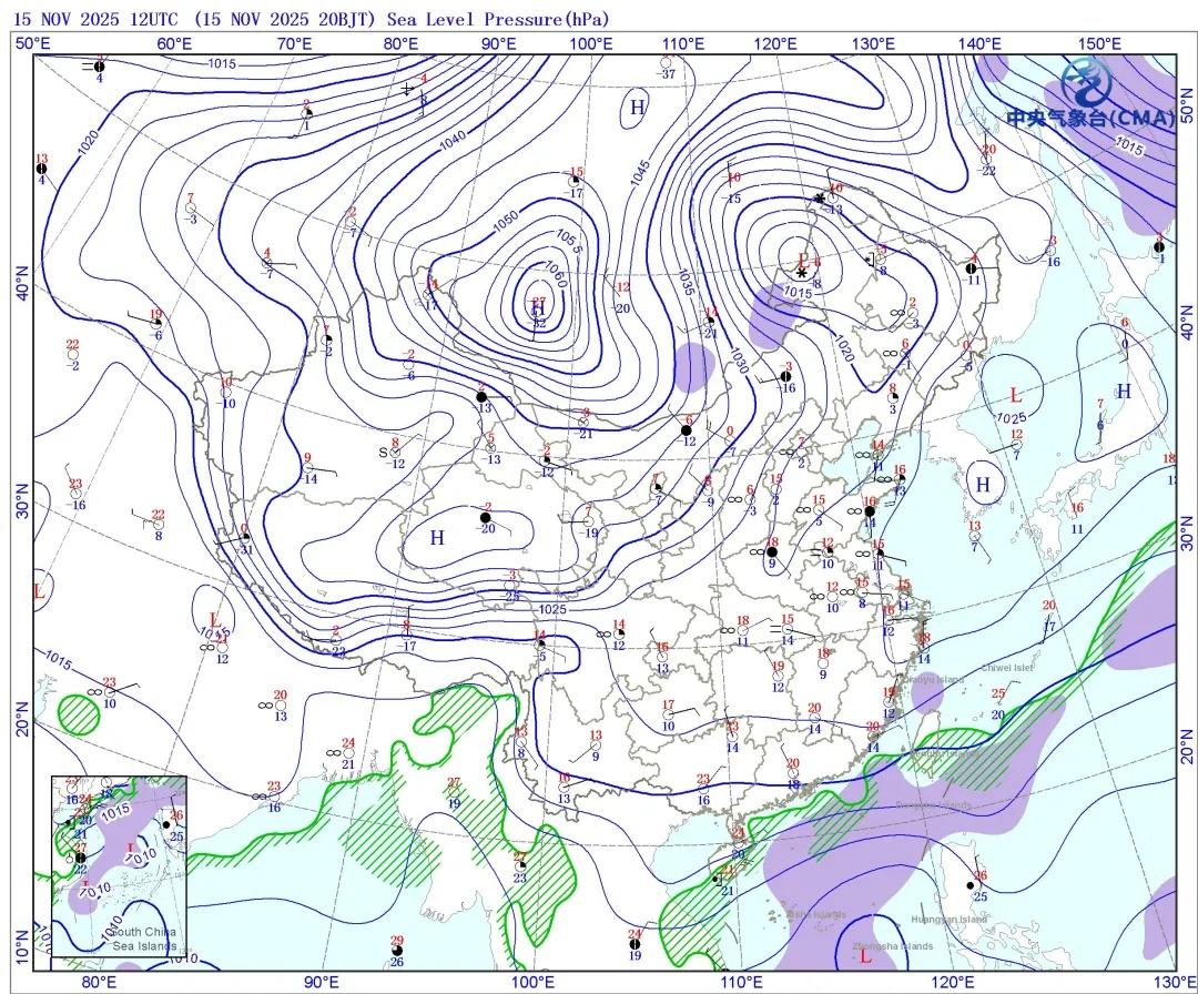 【冷空气动态2025年总第8期】今天20时，冷空气“胖头鱼”（寒潮级）的冷高中心