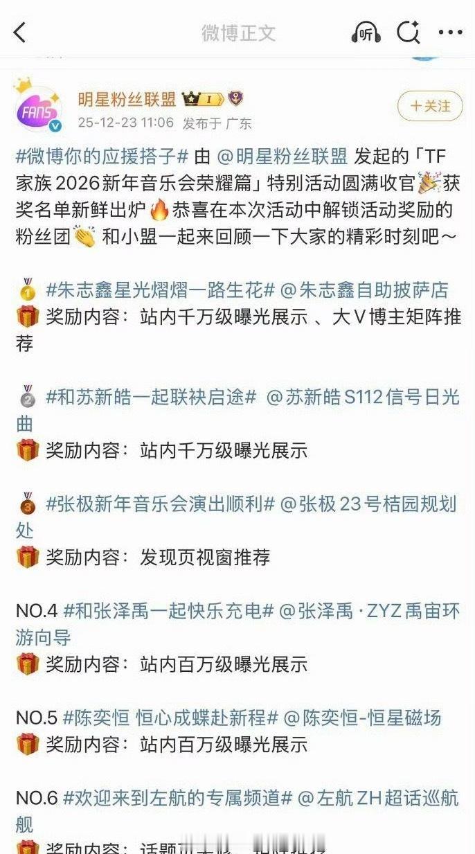 新音词条活动排名出来，陈奕恒四代第一诶 