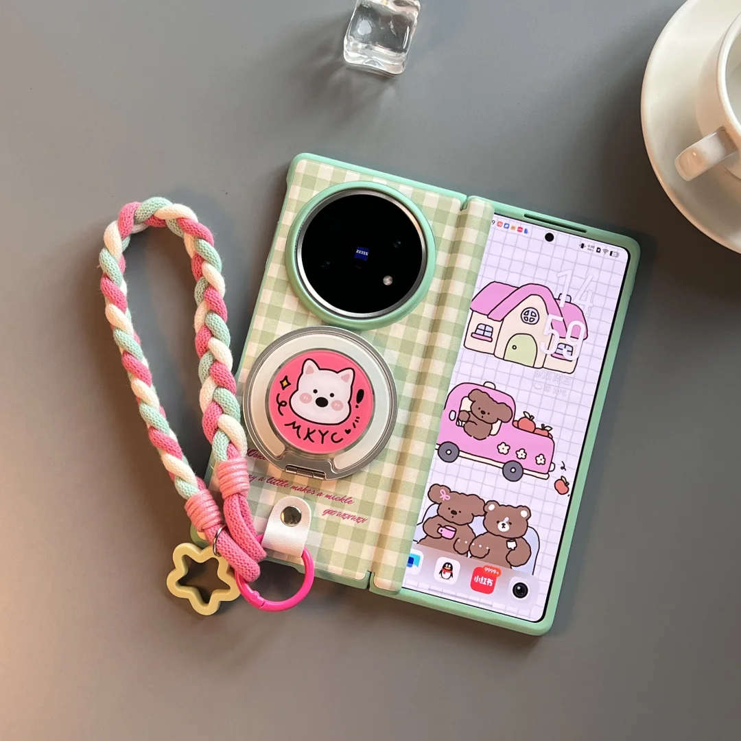 🥰vivoxfold5格子绿色ε(*･ω･)_/ﾟ:･☆