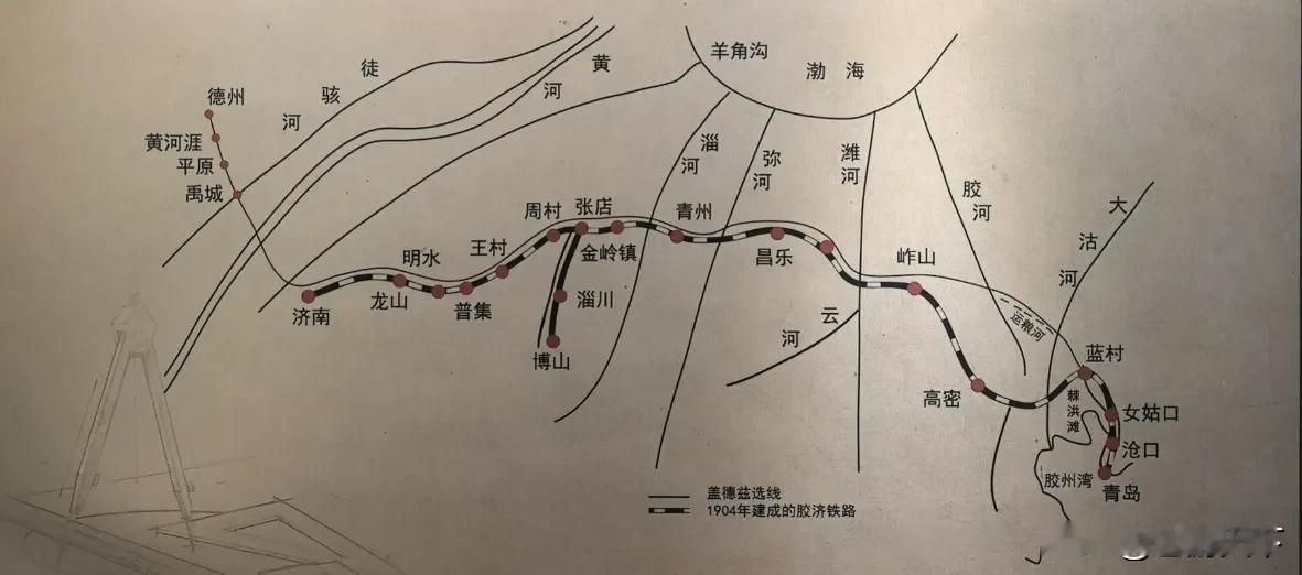 百年胶济铁路线路图
1904 年 6 月 1 日全线通车
