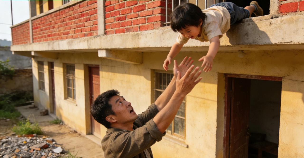 父亲屋外透气偶遇儿子坠楼接住
 
大年初二，广东梅州一场寻常的家庭聚会里，上演了