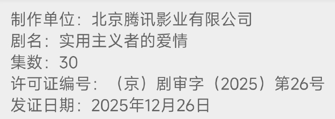 陈飞宇主演的实用主义的爱情过审下证期待方穆扬