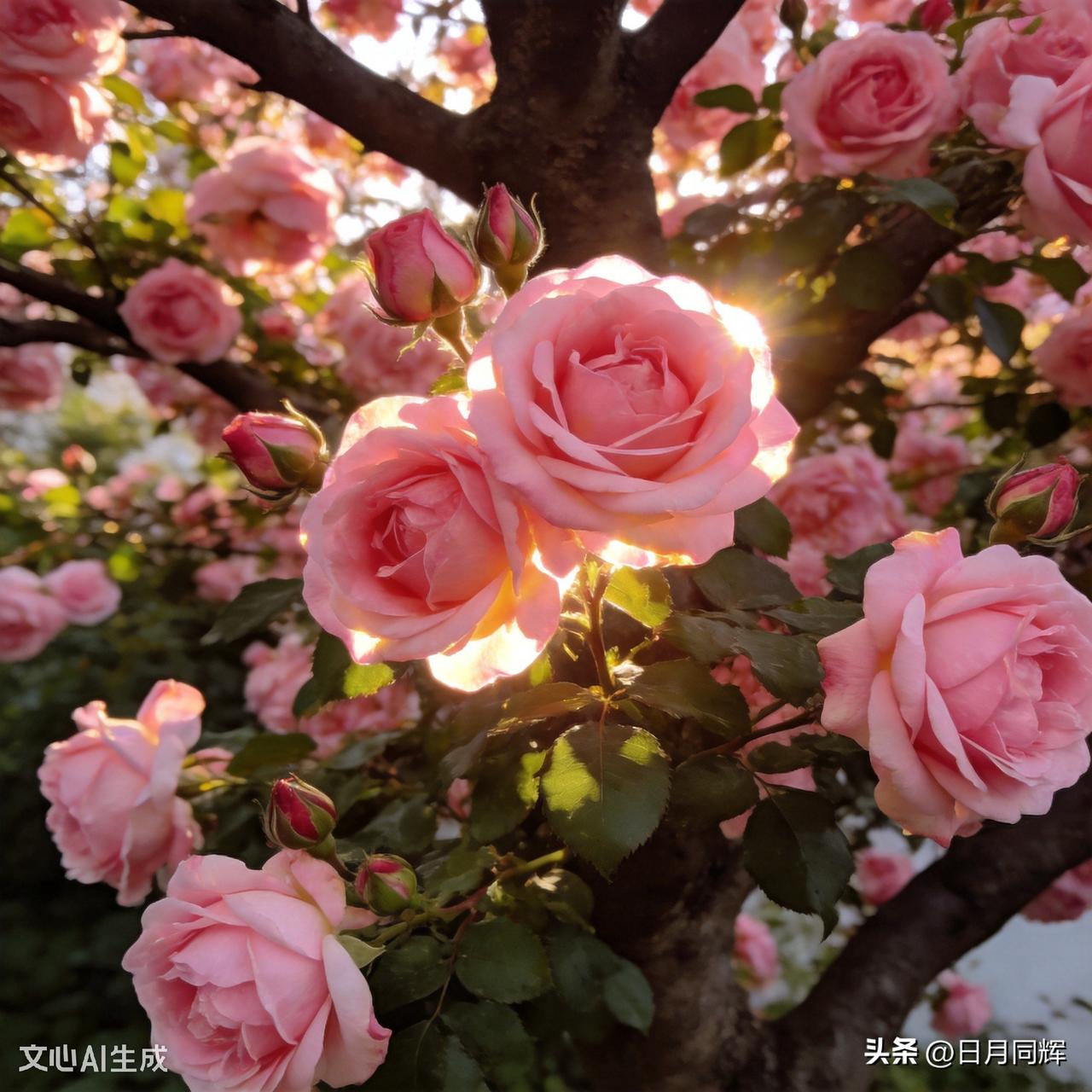 这副对联挺有意境的。“朵朵红花迎细雨，片片绿叶送和风”，红花迎细雨，绿叶送和风，
