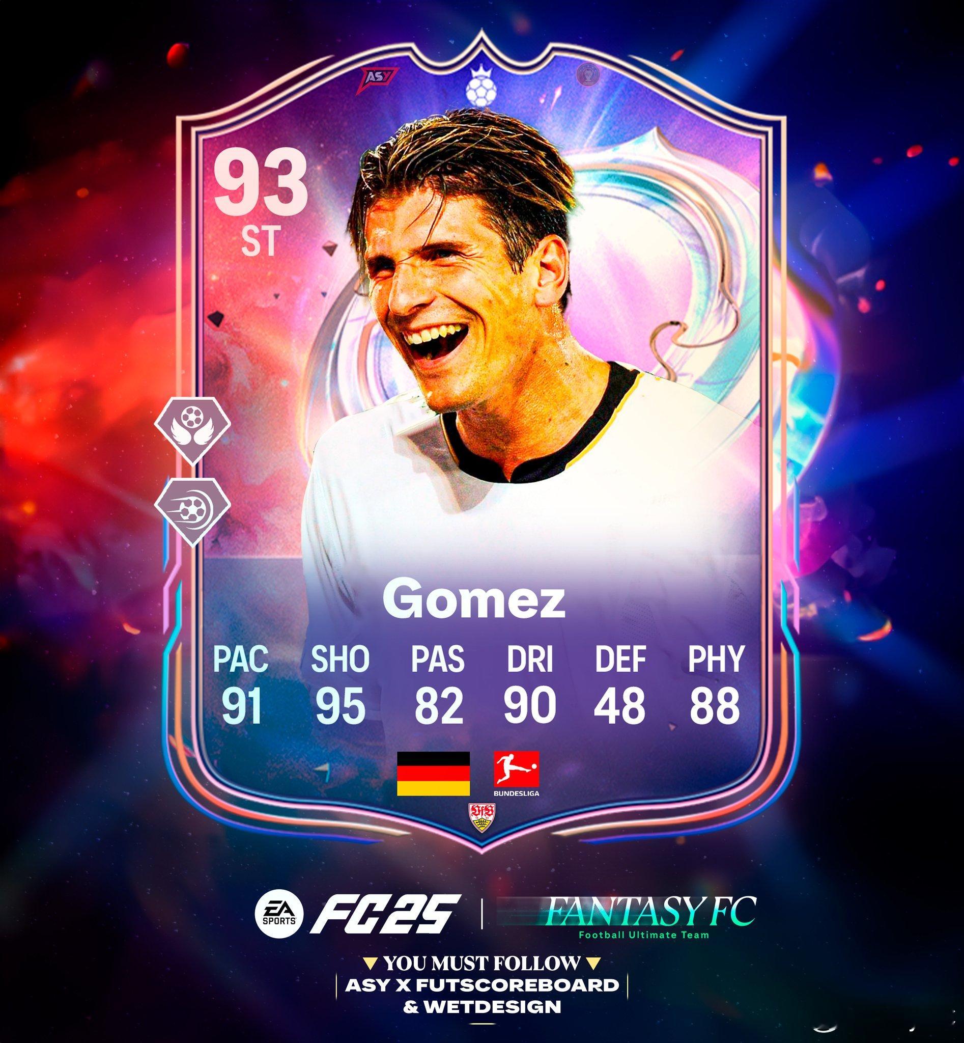 Fantasy梦幻FC戈麦斯的正式数据。 