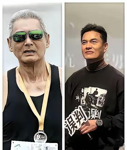 你能想象他们两个竟然是同龄人吗？周润发70岁，吕良伟69岁，但是外貌看起来天差地