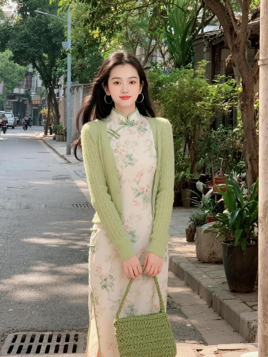 AI绿植畔旗袍照 随变ai随便玩 抖音玩法合伙人计划。