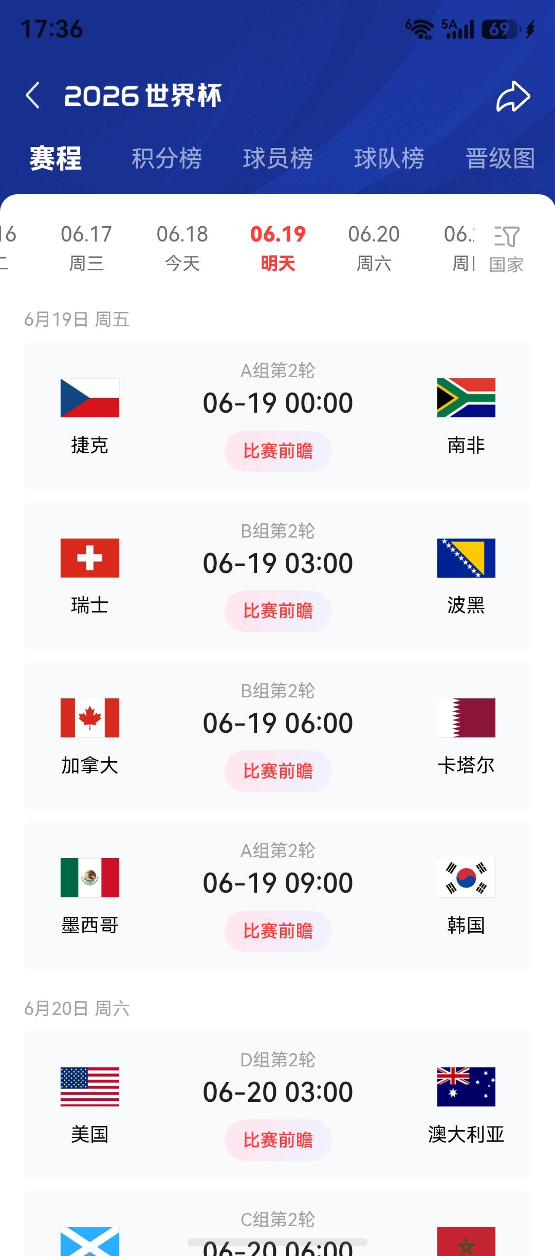 我不是章鱼哥，但我爱预测啊。

预测一下明天的世界杯比赛结果。

捷克对南非，南