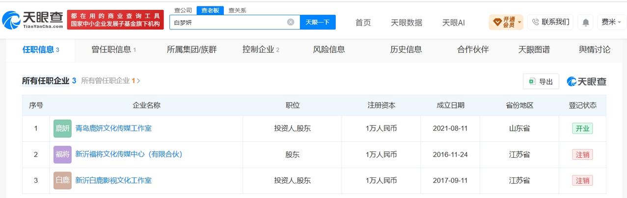 白鹿近30日掉粉90万

白鹿名下仅一家工作室存续白鹿戴假发没遮全
第三方数据显