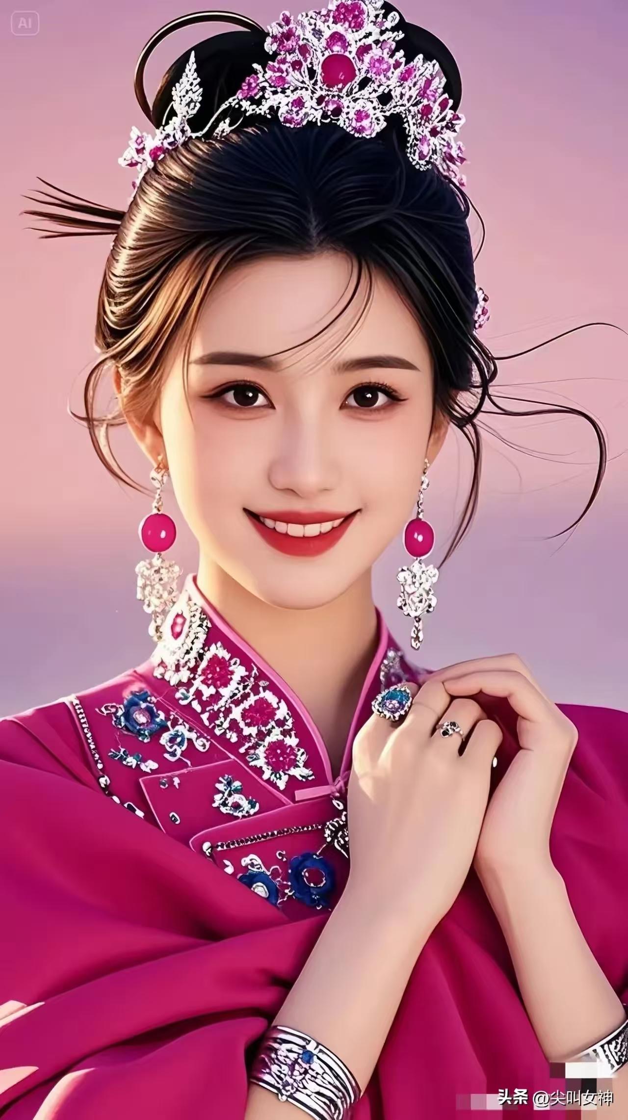 惊艳的汉服造型，精致的妆容和配饰，尽显古典之美！